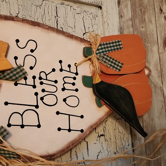 Wooden Plaque Fall Decor "Bless Our Home" - Picture 3 of 8